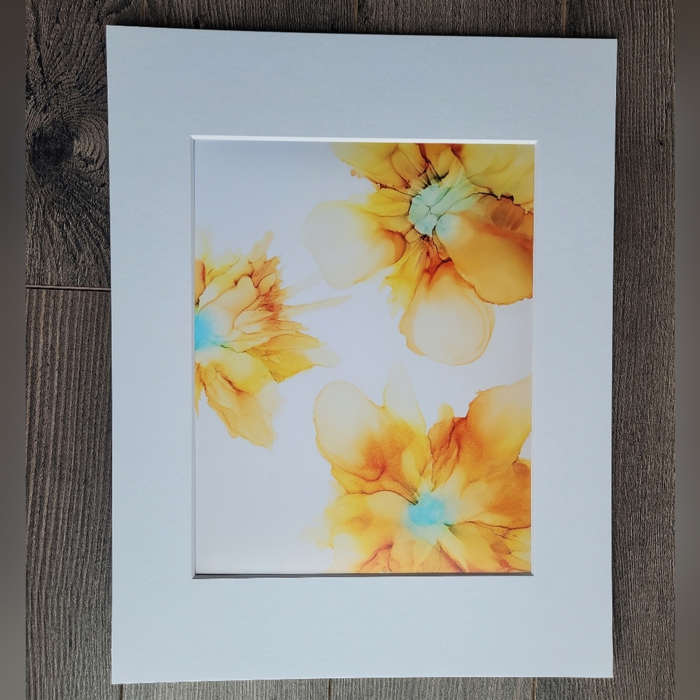Alcohol Ink Print - Orange Blossoms